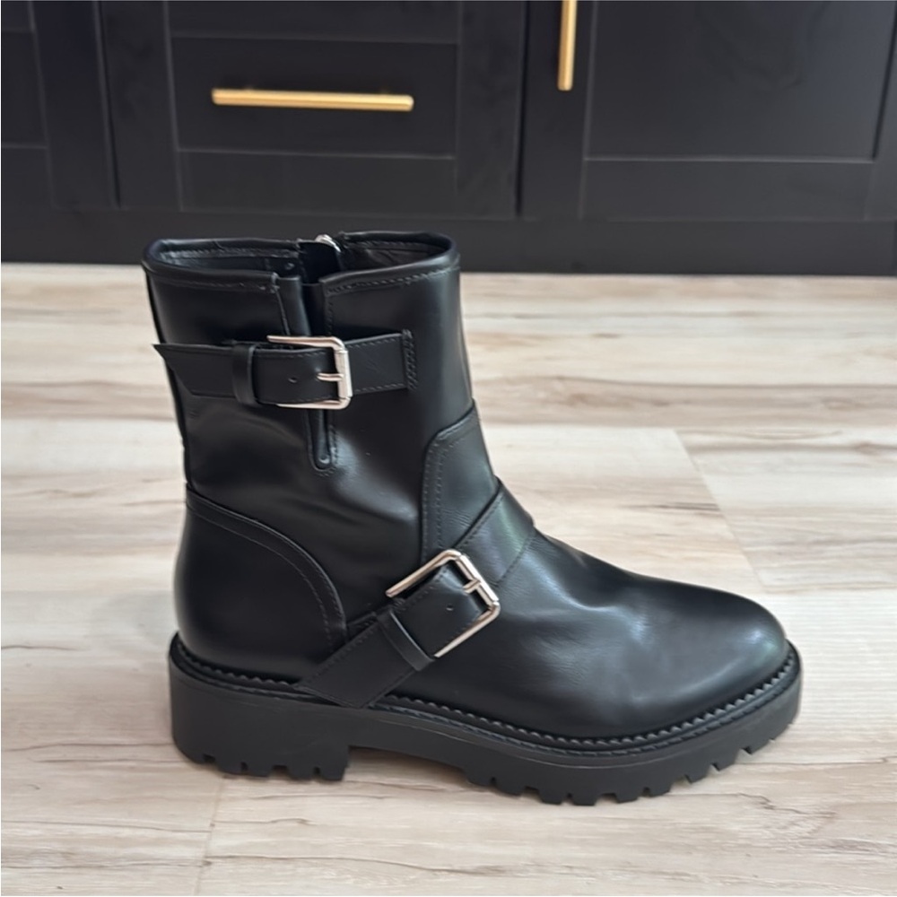 Nordstrom Macombs Water-Resistant Moto Boots – Black | Lug Sole - Picture 3 of 9